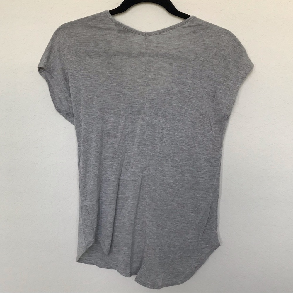 Trouve Grey V Neck Basic Tee - image 4